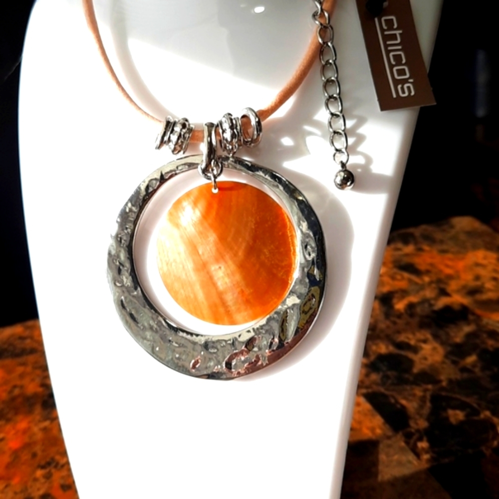 Chico's Shell Shine Statement Necklace NWT